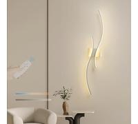 Applique da Parete a LED per Interni con Telecomando, dimmerabile, 2700K-6500K, 3 modalità di Colore, Illuminazione da Parete Moderna, Striscia Lunga in Alluminio, per Camera da Letto, Soggiorno