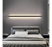 Applique da Parete a LED per Interni dimmerabile, Lampada da Parete Lunga con Interruttore, Spina, Illuminazione da Parete a 3 Temperature di Colore, Lampada da Parete Nera su e Giù per Camera da