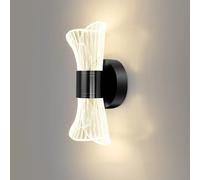 Applique da Parete a LED per Interni, Moderna, con Barra Luminosa da Parete, Nera, Lunga e lineare, per Bagno, Lampada da Parete per Soggiorno, corridoio, Veranda, Comodino, Lampad