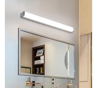 Applique da parete a LED per specchio del bagno, impermeabile IP44, 3000 K/6500 K, luce regolabile, ideale per doccia, doccia, camera da letto, soggiorno, hotel (bianco argento, 30 cm)