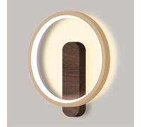 Applique da Parete a LED Rotonda, Moderna, Vintage, per Camera da Letto, Comodino, Illuminazione da Parete ad Anello da 16 W con Paralume in Acrilico, 3 modalità Colore, lampade da Parete per SOG