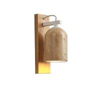 Applique da Parete a LED, Set di 2, Lampada in Marmo con Copertura in Legno, Montaggio Industriale cablato, toeletta per Camera da Letto, corridoio, Arredamento per la casa, Comodi