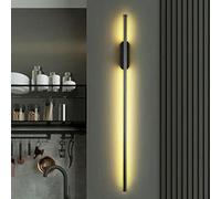 Applique Da Parete A Striscia Lunga A LED Dimmerabili, Lampada Da Parete Lineare Moderna in Alluminio Semplice Da Parete, Per Scale Del Corridoio Del Soggiorno Della Camera Da Letto,Black b,60cm
