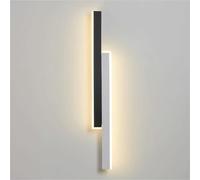 Applique da Parete a Striscia Lunga, Moderna e Semplice Lampada da Parete lineare a LED dimmerabile a 3 Colori per Soggiorno, Camera da Letto, Comodino, corridoio (Nero Bianco, 60 cm/23,62 p