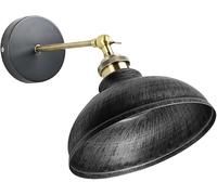 Applique da parete a tensione continua, lampade da parete per interni vintage E27, applique da parete in metallo per camera da letto, soggiorno, cucina, corridoio, ristorante, bar (Argento spazzolato)