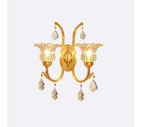 Applique da parete a testa singola/doppia, lampada for camera letto, applique, interamente in rame, pendente, portalampada E14, retro, scala, corridoio,Plafoniera