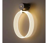 Applique da parete ad anello con guida luminosa in acrilico, lampada da comodino semplice, apparecchi di illuminazione decorativa a LED, luci da parete con motivo a tre colori,Lampadario