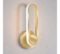 Applique da parete ad anello creativo dorato, regolazione della rotazione di 330°, moderna applique da parete a LED da 12 W, lampada da comodino per camera da letto, lampade da parete in metallo con l