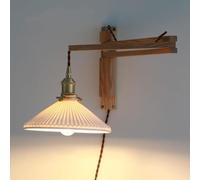 Applique da parete antica Applique da parete Illuminazione Lampada da parete Compatible with interni Applique da parete in ceramica plissettata bianca,luce della cucina