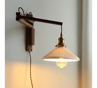 Applique da parete antica Applique da parete Illuminazione Lampada da parete Compatible with interni Applique da parete in ceramica plissettata bianca,luce della cucina