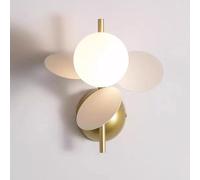 Applique da parete, applique da parete moderna in oro, apparecchio di illuminazione creativo per la casa con paralume in vetro a globo bianco latte, lampada da parete per interni G9, applique da par