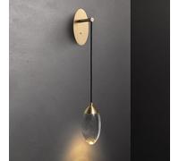Applique da Parete, Applique, Lampada da Parete a LED per la casa, 5W 3000K, Applique da Parete in Cristallo a Goccia, Lampada da Parete contemporanea in Ottone, Lussuosa Lampada da Parete a sosp