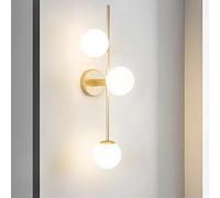 Applique da Parete Attacco 3xG9 Tripla Sfera Acrilico Oro Portalampada Interno
