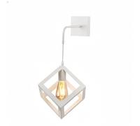 Applique da Parete Attacco E27 Design Cubico Nero Bianco Stile Vintage 170x170mm [EEK: A]