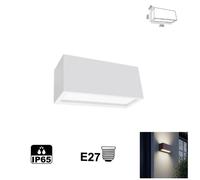 Applique da Parete Attacco E27 Design Rettangolare Portalampada da Esterno IP65