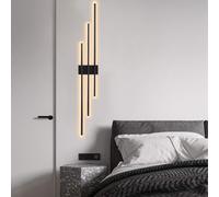 Applique da Parete Barra LED 23W Design Moderno Nero IP20 Da Interni Arredamento