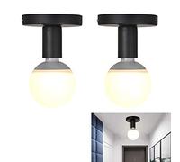 Applique da Parete Basi per Lampade E27 Base in metallo, 2 pezzi, nero, per corridoio cucina sala da pranzo Camera da letto soggiorno