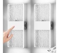 Applique da Parete Batteria Ricarica USB, LED Lampada da Parete Tattile, Installazione Magnetica, Bianco Senza Fili Lampada da Comodino Interni con Interruttore, 6500K Luminosità Regolabile 2 Pezzi