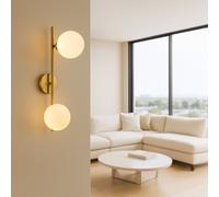 Applique da parete bronzo minimal con attacco G9 2 sfere opache
