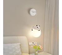 Applique da Parete Cablata Camera dei Bambini Stampa 3D Moon Ball Lampada da Parete per Camera da Letto Simpatico Cartone Animato Animali Coniglio Panda Orso Nordic Lampada da Parete D, Panda