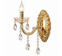Applique da parete candelabro retrò con pendenti gocce in acrilico E14