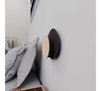 Applique da Parete Circle Nera e in Legno Luce Indiretta Base G9