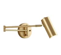 Applique da Parete con Braccio Girevole Estensibile, Minimalista e Moderna in Stile Nordico, Lampada da Parete con Testa cilindrica per Camera da Letto e Soggiorno (Oro)