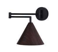 Applique da Parete con Braccio oscillante di metà secolo, in Legno, Stile Fattoria, con Braccio Lungo Regolabile, Lampada da Lettura Rustica Vintage, Lampada da Parete Industriale per Camera da l