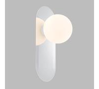 Applique da Parete con Finitura cromata, da da Parete a Globo, da da Parete a Sfera in Vetro Bianco, Applique Moderne cablate, Illuminazione da Parete per Interni, luci da Parete G9 per s