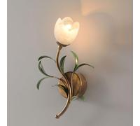 Applique da parete con fiori in vetro floreale Lampada da parete vintage in oro da cucina sopra il lavandino Lampada da parete per bagno doppia a parete Lampada da parete antica per fattoria per camer