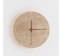 Applique da Parete con Orologio Creativo, Lampada da Parete Moderna nordica Rotonda in Marmo, Lampada da Parete per corridoio in Pietra Naturale di metà secolo, Lampada da Parete Vintage Wabi Sabi