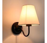 Applique da parete con paralumi in tessuto, lampada da parete per interni, lampada da parete industriale, lampada da toeletta per bagno, applique cablate in bianco e nero, illuminazione da parete per