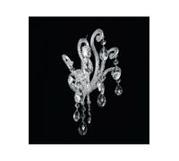 APPLIQUE DA PARETE CON PERLINE IN CRISTALLO E FOGLIA ARGENTO