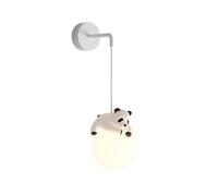 Applique da parete con simpatici animali dei cartoni animati, lampada da parete nordica a globo dimmerabile a 3 colori for cameretta di ragazzi e ragazze, soggiorno(Panda)