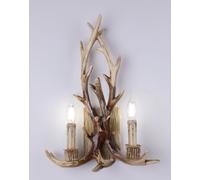 Applique da parete corna cervo in resina design country lampada muro rustico E14