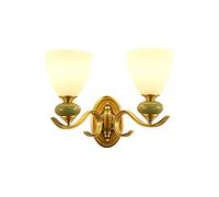 Applique da Parete,Da da Parete Interamente in Rame, Stile Americano, per Camera da Letto, Comodino, Corridoio, Balcone, Tv, Sfondo, Parete,Da da Parete in Ceramica a Doppia Testa Calda per Casa, Vill