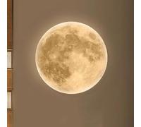 Applique da Parete dimmerabile Moon, Bianco Latte, Moderna di metà secolo, per Camera da Letto, Interni, Grande Lampada da Parete a LED per corridoio, Soggiorno, Comodino, Cucina, Ufficio, f