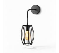 Applique da Parete E27 in Ferro Lampada Moderna Interni Bianco o Nero Industrial [EEK: A+]