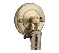 Applique da Parete E27 in Metallo Stile Vintage con Interruttore, Lampada da Parete per Soggiorno Sala da Pranzo Loft Bar, Finitura Bronzo, Portalampada Senza Lampadina