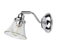 Applique da parete elegante E14 in acciaio cromato retrò vintage bagno IP44 HQ