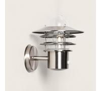 LEDKIA LIGHTING Applique da Parete Esterno in Acciaio Inossidabile Stage con sensore PIR Argento E27