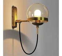 Applique da Parete Europea V-intage Industriale a Sfera, luci da Parete retrò per Interni, Lampada da Parete a LED per Camera da Letto, Soggiorno, Lanterna da Parete in Vetro a Globo industr