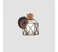 Applique da Parete Europee, Piccola Gabbia per Uccelli, in Legno e Ferro battuto, Luce Semplice e Moderna, Gabbia in Metallo, Illuminazione Decorativa per Camera da Letto, comodin