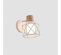 Applique da Parete Europee, Piccola Gabbia per Uccelli, in Legno e Ferro battuto, Luce Semplice e Moderna, Gabbia in Metallo, Illuminazione Decorativa per Camera da Letto, comodin