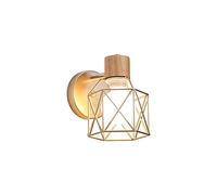 Applique da Parete Europee, Piccola Gabbia per Uccelli, in Legno e Ferro battuto, Luce Semplice e Moderna, Gabbia in Metallo, Illuminazione Decorativa per Camera da Letto, comodin