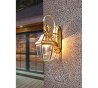 Applique da parete for esterni in rame pieno, giallo caldo e brillante, compatibile con comodino, soggiorno, lampada da scala,Luce da soffitto