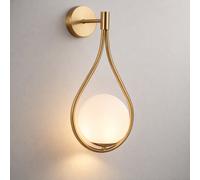 Applique da Parete G9 in Ottone a Goccia con Sfera PE Lampada da Muro Interno
