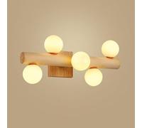 Applique da Parete Grande in Vetro opalino a 5 luci, da da Parete lineare a Striscia Lunga, da da Parete per Bagno, da da Parete in Legno a LED Moderna di metà secolo, per Camera da Le