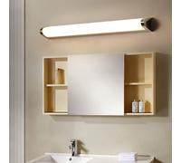 Applique da Parete Impermeabile per Bagno Vanity Silvery in Alluminio + Acrilico Rettangolare Lungo sopra Lo Specchio da Bagno per Sottopensile (60 cm Luce Calda)