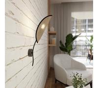 Applique da Parete in Acciaio e Tessuto LOTUS K1 Nero E14